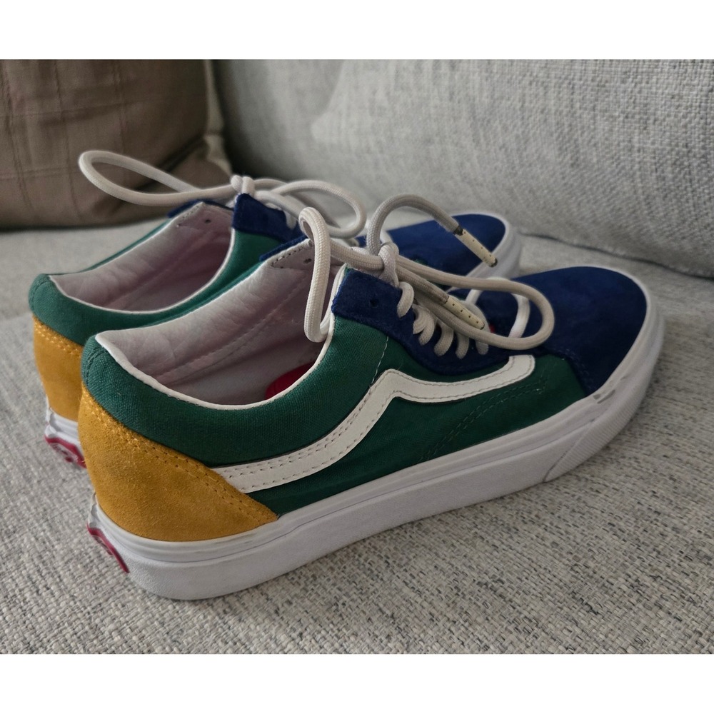 Vans Old Skool Multi Color Block Blue Green Yellow Sneakers 8 W 6.5 M - Picture 2 of 6